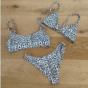 Slinkii - Animal Print Bikini Bundle in White Brown & Black